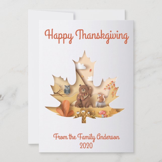 Tarjeta de felicitacion de agradecimiento holiday card (Front)