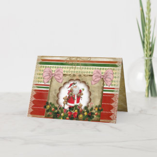 Tarjeta de felicitación Navidad vintage Noel Holiday Card