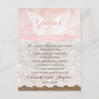 Tarjeta de Gracias con oración para Bautismo