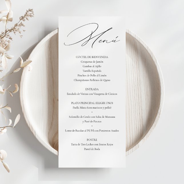 Tarjeta de Menú de Boda Elegante Caligrafía Menu (Creator Uploaded)