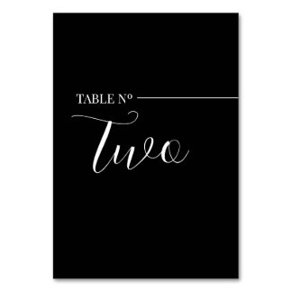 Tarjeta De Mesa  Modern Black and White Table Numb Number