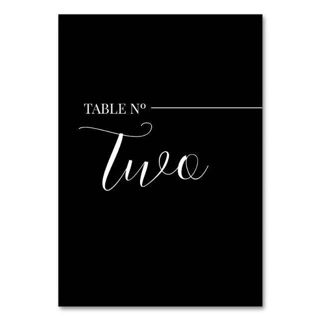 Tarjeta De Mesa  Modern Black and White Table Numb Table Number (Back)