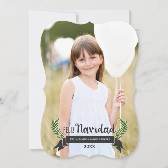 Tarjeta de Navidad Elegante Holiday Card (Front)