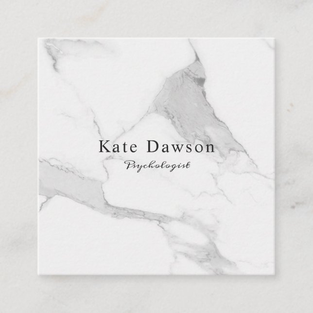 Tarjeta de visita Grey White Marble Business Card (Front)