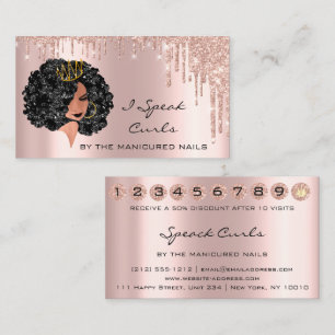 Tarjeta De Visita Loyalty Card 10 Punch Princess