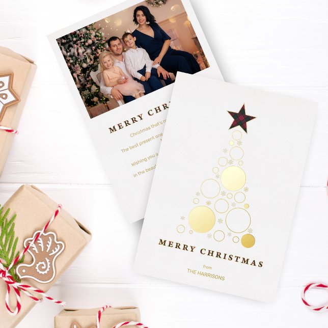 Tarjeta Festiva Con Relieve Metalizado Modern Chri Foil Holiday Card (Creator Uploaded)