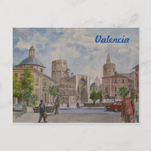 Tarjeta postal, Valencia, Plaza de la Virgen Postcard