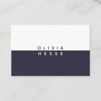 Tarjeta visita Minimal DarkBlue White BusinessCard Business Card