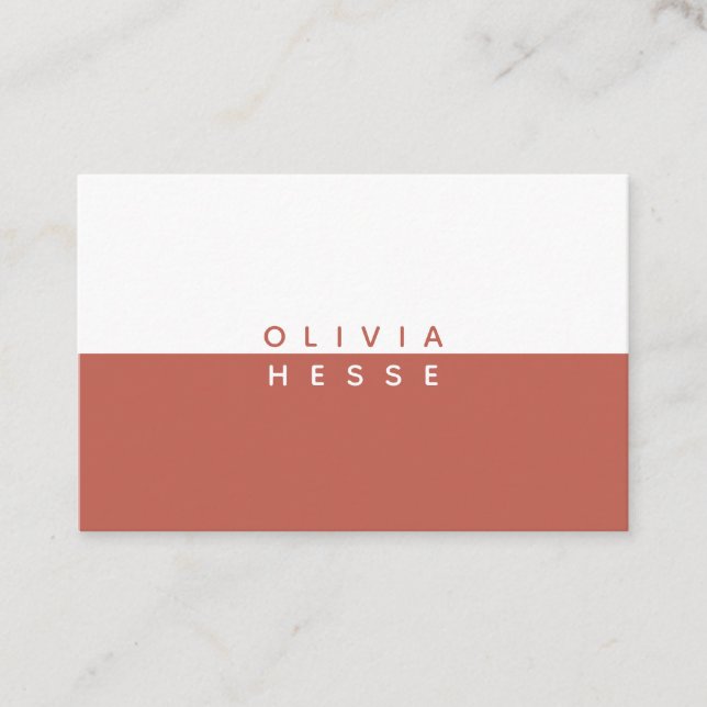 Tarjeta visita Minimal Ginger & White BusinessCard Business Card (Front)