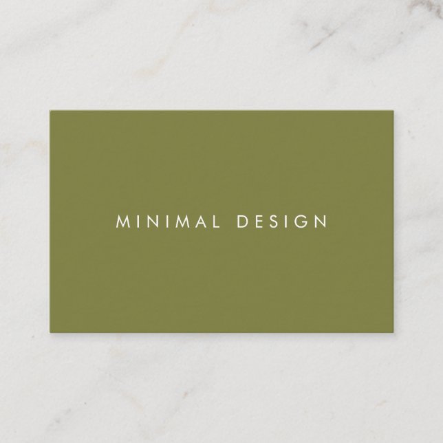 Tarjeta visita Minimal Green & White BusinessCard Business Card (Front)