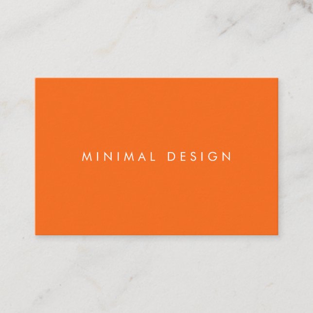 Tarjeta visita Minimal Orange & White BusinessCard Business Card (Front)