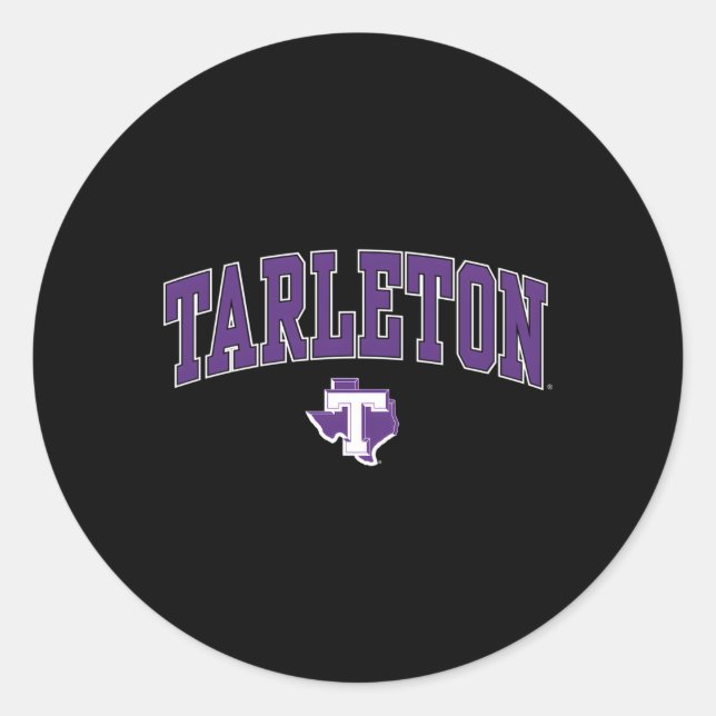 Tarleton State Texans Arch Over Classic Round Sticker (Front)
