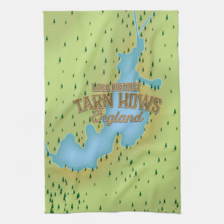 Tarn Hows, lake district, travel map. Tea Towel