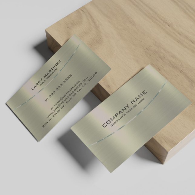 Tarnished Gold Metallic Background Business Card (Creator Uploaded)