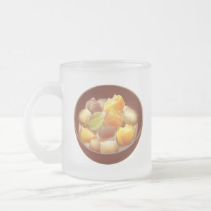 Taro Ball Dessert Illustration Frosted Glass Coffee Mug
