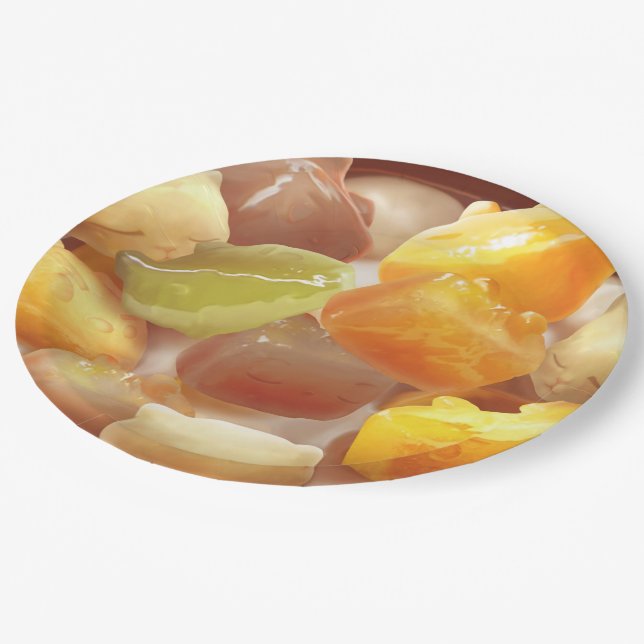 Taro Ball Dessert Illustration Paper Plate (Angled)