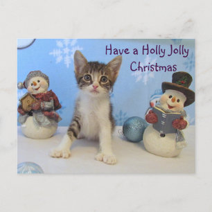 Taromina's Holly Jolly Christmas — Cat / Kitten Holiday Postcard