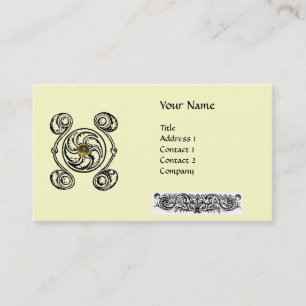 TAROT 2 Black White Cream monogram Business Card