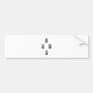 Tarot 4 cards put cross spread 4 cards cross bumper sticker