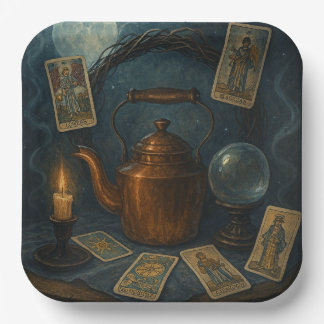 Tarot and Tea Paper Plate