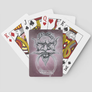 TAROT/ANTIQUE FANTASY GROTESQUE MASK Black Purple Playing Cards