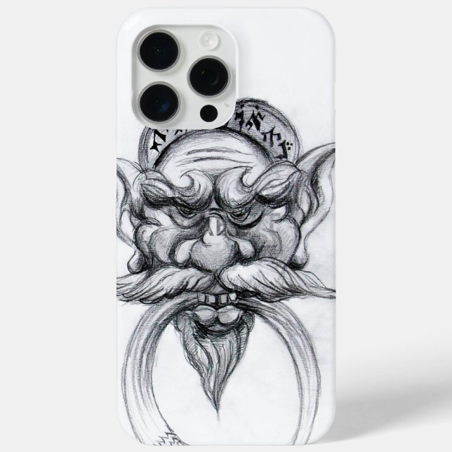 TAROT/ANTIQUE FANTASY GROTESQUE MASK Black White Case-Mate iPhone Case (Back)