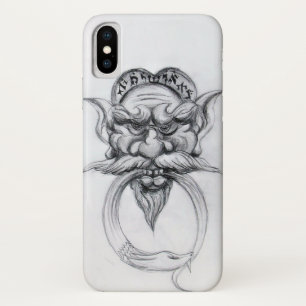 TAROT/ANTIQUE FANTASY GROTESQUE MASK Black White iPhone X Case