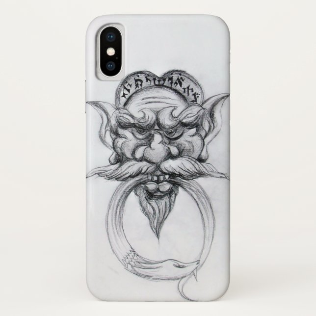 TAROT/ANTIQUE FANTASY GROTESQUE MASK Black White Case-Mate iPhone Case (Back)