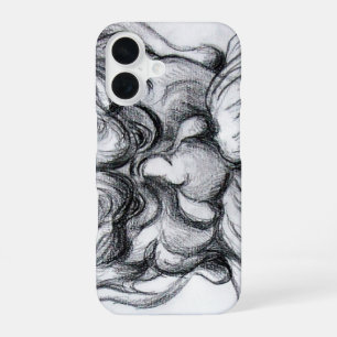 TAROT/ANTIQUE FANTASY GROTESQUE MASK Black White iPhone 16 Case