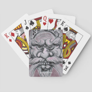 TAROT/ANTIQUE FANTASY GROTESQUE MASK Black White Playing Cards