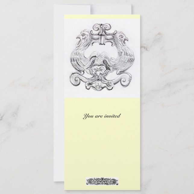 TAROT/ ANTIQUE FLORENTINE GROTESQUE FANTASY INVITATION (Front)