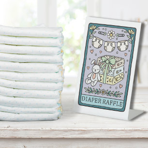 Tarot Baby Shower Diaper Raffle Table Pedestal Sign