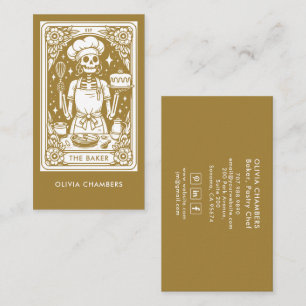 Tarot Baker Gold Pastry Chef Dessert  Business Card