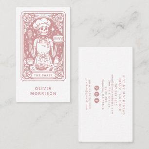 Tarot Baker Pastry Chef Dessert Caterer Dusty Pink Business Card