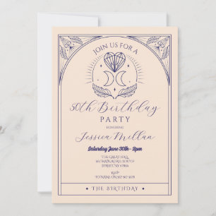 Tarot Birthday Party Heart Moon Crystals Stars Invitation