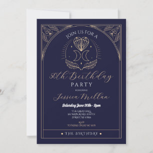 Tarot Birthday Party Heart Moon Crystals Stars Invitation