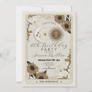 Tarot Birthday Party Sun Moon Aligned Invite