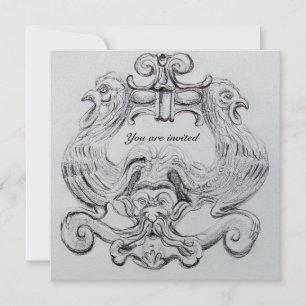 TAROT black metallic silver Invitation