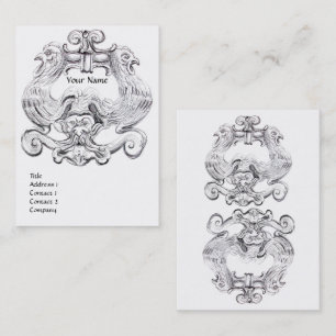 TAROT BLACK WHITE GROTESQUE DRAWING MONOGRAM BUSINESS CARD