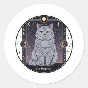 Tarot Brit – British Shorthair Halloween Classic Round Sticker