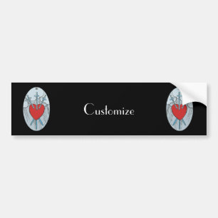 Tarot Card 3 Swords Thunder_Cove Bumper Sticker