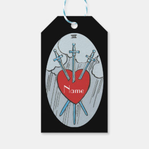 Tarot Card 3 Swords Thunder_Cove Gift Tags