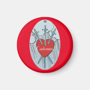 Tarot Card 3 Swords Thunder_Cove  Magnet