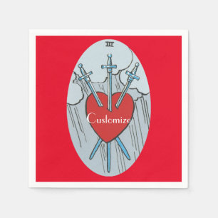 Tarot Card 3 Swords Thunder_Cove Napkin
