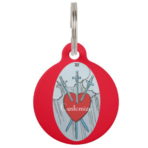 Tarot Card 3 Swords Thunder_Cove Pet Tag