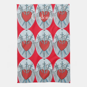 Tarot Card 3 Swords Thunder_Cove  Tea Towel
