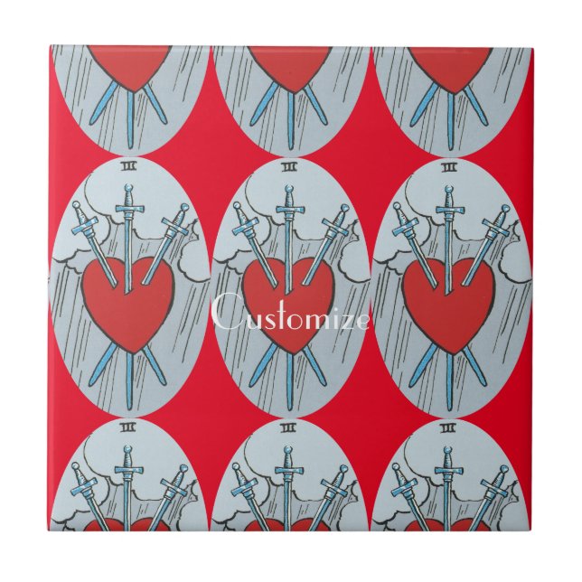 Tarot Card 3 Swords Thunder_Cove  Tile (Front)