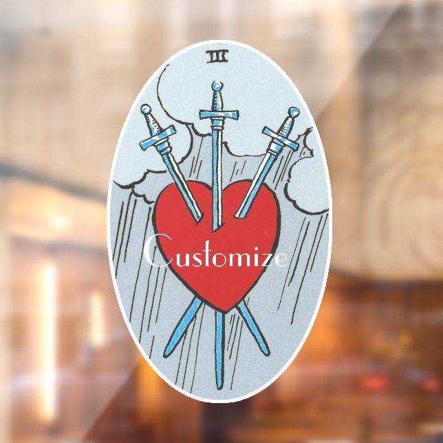 Tarot Card 3 Swords Thunder_Cove  Window Cling (Sheet 2)