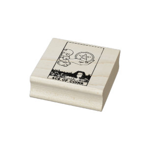 Tarot Card: Ace of Coins / Pentacles Personalised Rubber Stamp