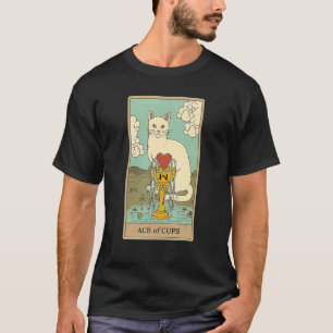 Tarot Card Ace Of Cups And Cat Cosmic Graphic Cats T-Shirt
